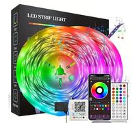 PZCC Led Chambre 30M Ruban Led Bande Lumière Décorative Multicolore, Led Ruban Lumineuse Flexible Multicolore avec Télécommande 40 Touches,avec Télécommande, Bluetooth APP, Musicale pour Maison, Salon