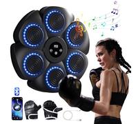 PZCC Machine à Boxe Musicale, 2024 Nouvelle Machine de Boxe Murale Intelligente -Bluetooth avec Gants de Boxe Adultes Enfants, 9 Le Mode de Vitesse et de décompte (Noir)