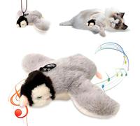 PZCC Oiseau pour Chat, Jouet Chat Interactif, Flappy Bird Chat, Bird Flapping Chirping Bird Cat Toy, Livré avec Un Chargement USB pour Que Les Chats Puissent Mordre Et Mâche (Manchot)