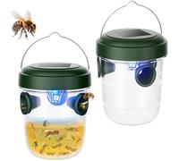 PZCC Piege Frelon Asiatique avec Lumières, Piege Frelons Exterieur à Suspendre Vivant à Trois Canaux, Kit Piège Solaire A Frelon Asiatique Selectif, pour Exterieur Jardin Balcon (2)