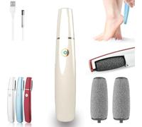 PZCC Ponceuse Pieds Electrique, Râpe Pied Électrique Rechargeable, Expérience de Pédicure à Domicile, avec Une Tête de Meulage de Remplacement, Anti-Callosités, pour Femmes Pédicures (Blanc)