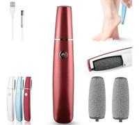 PZCC Ponceuse Pieds Electrique, Râpe Pied Électrique Rechargeable, Expérience de Pédicure à Domicile, avec Une Tête de Meulage de Remplacement, Anti-Callosités, pour Femmes Pédicures (Rouge)