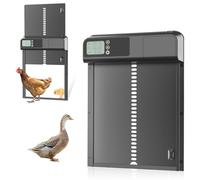 PZCC Porte Automatique De Poulailler avec Ascenseur Automatique Chronométré, Fonction Anti-Pincement, Minuterie Nuit/Matin, Étanche À La Pluie Et À l'eau, Longue Durée De Vie (Noir)
