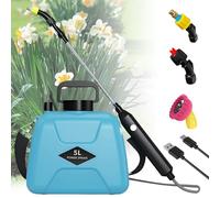 PZCC Pulvérisateur Électrique 5L, Accessoires de Jardinage Portables, Rampe de Pulvérisation Rétractable, Batterie 2500 mAh, Rechargeable, Adapté à l'agriculture et Au Jardinage (Bleu)