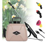 PZCC Pulvérisateur Électrique 5L, Accessoires de Jardinage Portables, Rampe de Pulvérisation Rétractable, Batterie 2500 mAh, Rechargeable, Adapté à l'agriculture et Au Jardinage (Jaune)