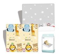 PZCC Tapis de Jeu pour BéBé, Tapis Rampant Pliable, Tapis de Jeu Imperméable, Tapis Enfant Double Face pour Salon, Jeu Éducatif pour Ramper pour BéBés de 0 à 6 Mois (Fête D'Anniversaire)