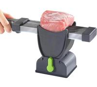 PZCC Trancheuse à Jambon, Trancheuse Manuelle, Trancheus Saucisson, Hachoir à Viande RéGlable, avec Brosse de Nettoyage, Convient pour Couper Du BœUf, de La Poitrine de Poulet et Du Saumon (gris)