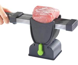 PZCC Trancheuse à Jambon, Trancheuse Manuelle, Trancheus Saucisson, Hachoir à Viande RéGlable, avec Brosse de Nettoyage, Convient pour Couper Du BœUf, de La Poitrine de Poulet et Du Saumon (gris)