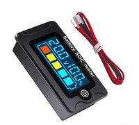 PZEM-009 Testeur de batterie DC 8-100 V LCD Affichage couleur numérique Voltmètre, batterie au lithium pour détection de batterie externe (Noir)