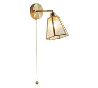 PZEOB Appliques murales en Laiton avec Interrupteur à Tirette, Lampe Murale avec Abat-Jour en Verre, Lampe de vanité, Lanterne Murale, luminaires muraux Modernes