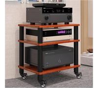 PZEOB Meuble TV à roulettes for chaîne Hi-FI, Tour Audio, boîtier for Composants stéréo, Platine CD/Vinyle/récepteur stéréo, Rack for appareils Home cinéma.(Brown,3 Tier)