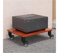 PZEOB Meuble TV à roulettes for chaîne Hi-FI, Tour Audio, boîtier for Composants stéréo, Platine CD/Vinyle/récepteur stéréo, Rack for appareils Home cinéma.(Brown,1 Tier)