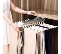 PZJDFDC Barre D'armoire Extensible - Tringle À Vêtements Réglable, Cintres À Pantalons Amovibles Et Durables, 22 Bras en Acier, Gain De Place Double Face, pour Foulards, Serviettes, Antidérapants