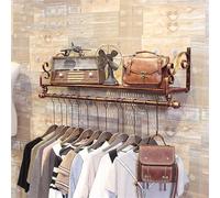 PZJDFDC Portant A Vetement - Porte-vêtements Mural avec Étagère, Portant À Vêtements en Fer, Présentoirs À Vêtements Mural, Présentoir À Cintres Murals, Tringle À Vêtements Murales(100cm)