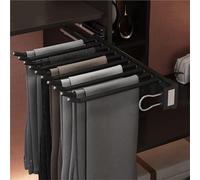 PZJDFDC Porte - Vêtements Extractible - Tringle À Vêtements Extensible, Cintre Télescopique Latéral, Charge Utile 25 Kg, Tringle À Vêtements en Acier Inoxydable(Installation on The Right)