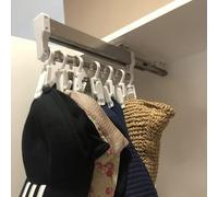 PZJDFDC Porte - Vêtements Extractible - Tringle À Vêtements Extensible, Tringle À Vêtements Coulissante, Tringle De Penderie Extensible, Finition Acier 201, avec 2 Rails Coulissants(800mm/31.5)