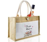 PZJOALN Sacs en jute, sacs de plage, cabas en jute - Imprimé « do you read me », cadeau pour retraitées