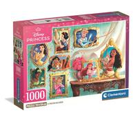 Clementoni Puzzle pour adultes Disney Princess Compact Box 1000 pièces Fabriqué en Italie 37046