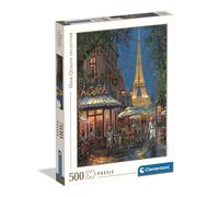 Clementoni - Puzzle pour Adultes 500 Pièces, HQC Night at The Eiffel Café Fabriqué en Italie, 35571