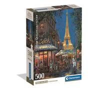 Clementoni - Puzzle pour adultes HQC Night at The Eiffel Café 500 pièces Fabriqué en Italie
