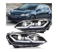 PZLAFC Phares avant à LED compatibles avec VW Golf 7.5 MK7.5 2018-2021 (feux de jour à LED modifiés)(Red)