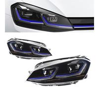 PZLAFC Phares compatibles avec VW Golf 7 MK7 GTI 2013-2017 : mise à niveau du style Golf 7.5, feux de jour à LED doubles, accessoires automobiles modifiés.(SLIVER,LHD)