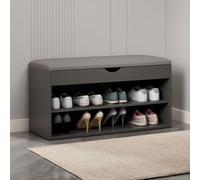 PZOFERLIN Banc de Rangement pour Chaussures Banc de Rangement à Chaussures, Organiseur d'entrée, boîte à Couvercle relevable, Couloir, Multicolore, Plusieurs Tailles(Grey,60cm)