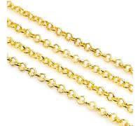 PZOFERLIN Collier électroplaqué Chaîne à maillons plaquée de 5 mètres, plusieurs tailles, chaînes gourmette multicolores for la création de bijoux(Gold,2.5mm)