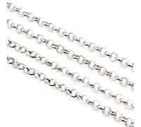 PZOFERLIN Collier électroplaqué Chaîne à maillons plaquée de 5 mètres, plusieurs tailles, chaînes gourmette multicolores for la création de bijoux(Light Sliver,2.0mm)