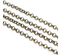 PZOFERLIN Collier électroplaqué Chaîne à maillons plaquée de 5 mètres, plusieurs tailles, chaînes gourmette multicolores for la création de bijoux(Bronze,2.0mm)