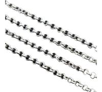 PZOFERLIN Collier électroplaqué Chaîne à maillons plaquée de 5 mètres, plusieurs tailles, chaînes gourmette multicolores for la création de bijoux(Silver,2.5mm)