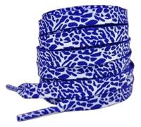 PZOFERLIN Lacets Lacets multicolores texture craquelée éclatée 120-160 cm for hommes femmes(White Dark Blue,140)