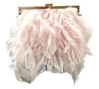 PZOFERLIN Pochette à plumes tendance Pochette de soirée en plumes for femmes, sac à main multicolore 20x5x18cm(Pink)