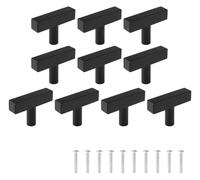 PZOFERLIN Poignées d'armoires Boutons et poignées d'armoire de remplacement en aluminium brossé multicolore, 10 12 20 pièces(Black3-10pcs)