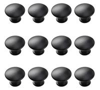 PZOFERLIN Poignées de portes et de tiroirs Poignées d'armoire à trou en fer multicolore, 12 pièces(Black)