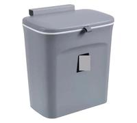 PZOFERLIN Poubelle Seau à déchets de cuisine mural sanitaire gris blanc 7L 9L couvercle élastique scellé(Grey,7L)