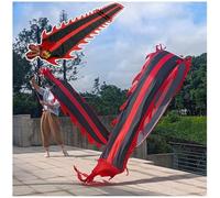 PZOFERLIN Ruban de Danse du Dragon Ensemble de Rubans Dragon Poi avec tête de Dragon et Corde, Plusieurs Tailles(8 M (26 Ft))