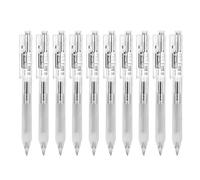 PZOFERLIN Stylo à bille, stylo à encre neutre Stylo à encre gel, 0,5 mm, grip en caoutchouc, noir, paquet de 5 à 10(10 pennor)