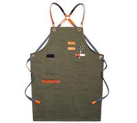 PZOFERLIN Tablier de travail Tablier à outils en toile cirée robuste for atelier de menuiserie et soudage, multicolore(Green)