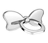 PZOZ Bague Telephone Portable nœud papillon, Anneau de Support pour téléphone Portable réglable à 360° - Anneau Universel en Alliage de Zinc pour Tous Les Smartphones, iPhone, Samsung, Huawei (Argent)