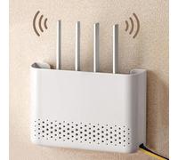 PZPIUGY Boîte de Rangement Murale WiFi, Cache Box WiFi, Routeur Boîte de Rangement, Boîtier Décodeur Mural, Facile À Installer, Boîte Routeur Tenture Murale White(25.6X5X17cm)