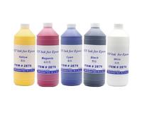 PZPSEQGM 1000ml Film de Transfert d'encre DTF Compatible avec EP DX5 DX6 DX7 XP600 I3200 Tête d'impression F2100 F3070 L805 L800 L1800 dans BK C M Y WT Couleurs(1000ML - Magenta)