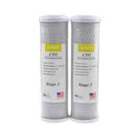 PZPSEQGM 2pcs Universal 10 Pouces CTO Block Carbon Filtre à Eau du Filtre à Eau Compatible avec Les systèmes de Purification de l'eau Remplacement du Filtre en Carbone activé