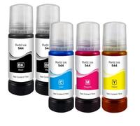 PZPSEQGM 544 Colorant Encre T544 Rempillue Bouteille à Bouteille à Base d'eau Tinta Compatible avec L3210 L3110 L3150 L3250 Imprimantes(5pcs)