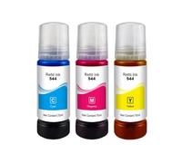PZPSEQGM 544 Colorant Encre T544 Rempillue Bouteille à Bouteille à Base d'eau Tinta Compatible avec L3210 L3110 L3150 L3250 Imprimantes(3pcs Color)