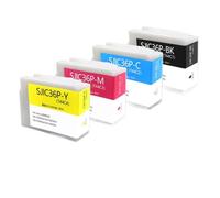 PZPSEQGM 80 ML SJIC36P 36P T44C1 CARTRIDE À L'ENK Compatible avec CW-C6000AE C6000PE C6500AE C6500PE Étiquette de Couleur imprimantes Remplacement Pigment Encre(SJIC36P T44C2-1pcs-C)