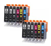 PZPSEQGM ASW 3Set CARTRIDGES À L'ENK COMPATIBLES PGI525 PGI 525 CLI 526 Compatible avec Les imprimantes IP4850 IX6550 MG5150 MG5250 MG6150 MG8150 MX885 MG5350(2set 12PK)