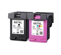 PZPSEQGM Cartouche à Encre 667xl remanufacturée Compatible avec 667 667 XL Compatible avec Deskjet 1275 2374 2375 2376 2775 2776 6475 Imprimantes(2Black 1Color)
