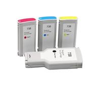 PZPSEQGM Cartouche à Encre à Jet d'encre Compatible 738xl 676M6A 676M7A 676M8A 498N8A Compatible avec DesignJet T950 T850 Pigment Pigment Encre(Yellow-130ML)