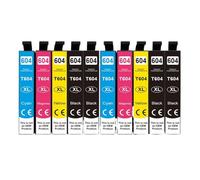 PZPSEQGM Cartouche à Encre Compatible 604xl Compatible avec l'imprimante T 604 T604 XL avec des travaux de Puce avec XP 2200 2205 3200 3205 4200 4205 WF 2910 2930 2950(2pcs Black)